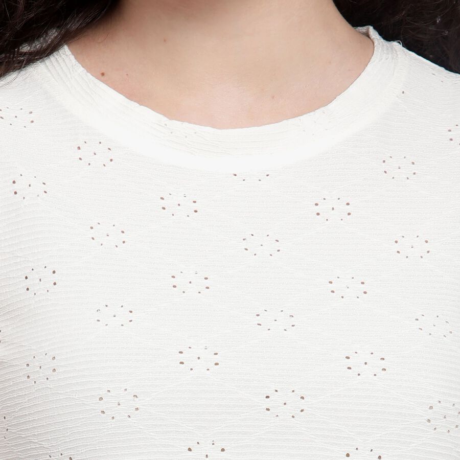 Ladies'  Crop  Top, ऑफ व्हाइट, large image number null