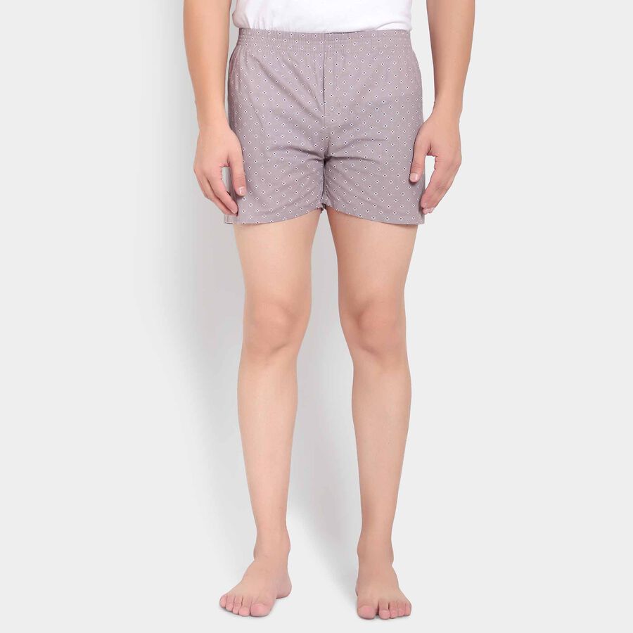 Cotton Inner Elastic Boxers, Dark Grey, large image number null