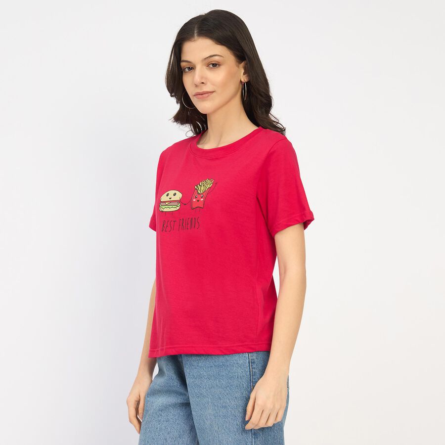 Ladies' Round Neck T-Shirt, Fuchsia, large image number null