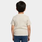 Boys Beige Round Neck Casual Half Sleeve T-Shirt, Beige, small