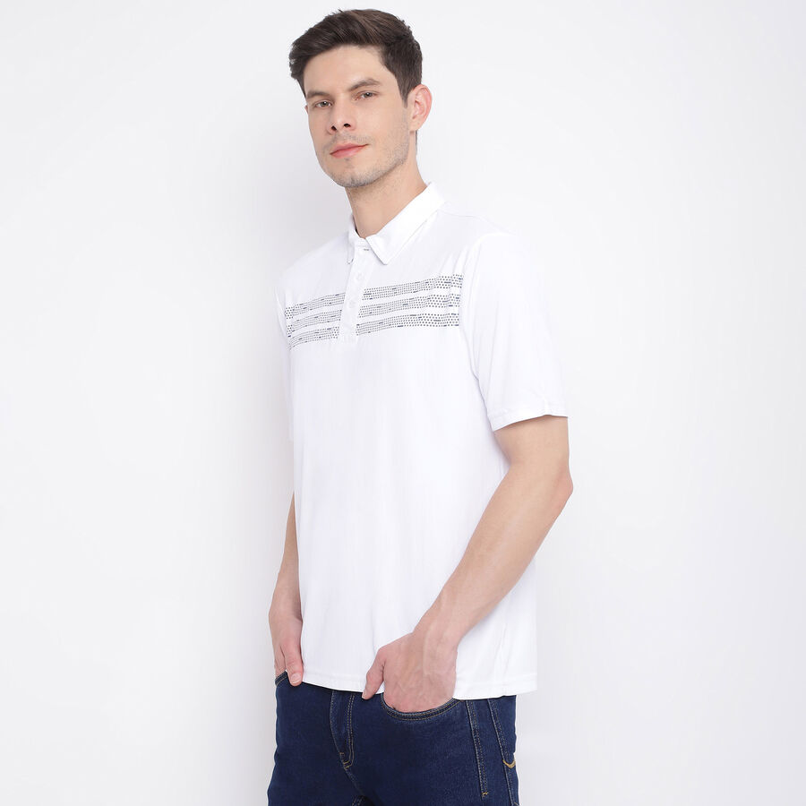 Printed Polo T-Shirt, White, large image number null