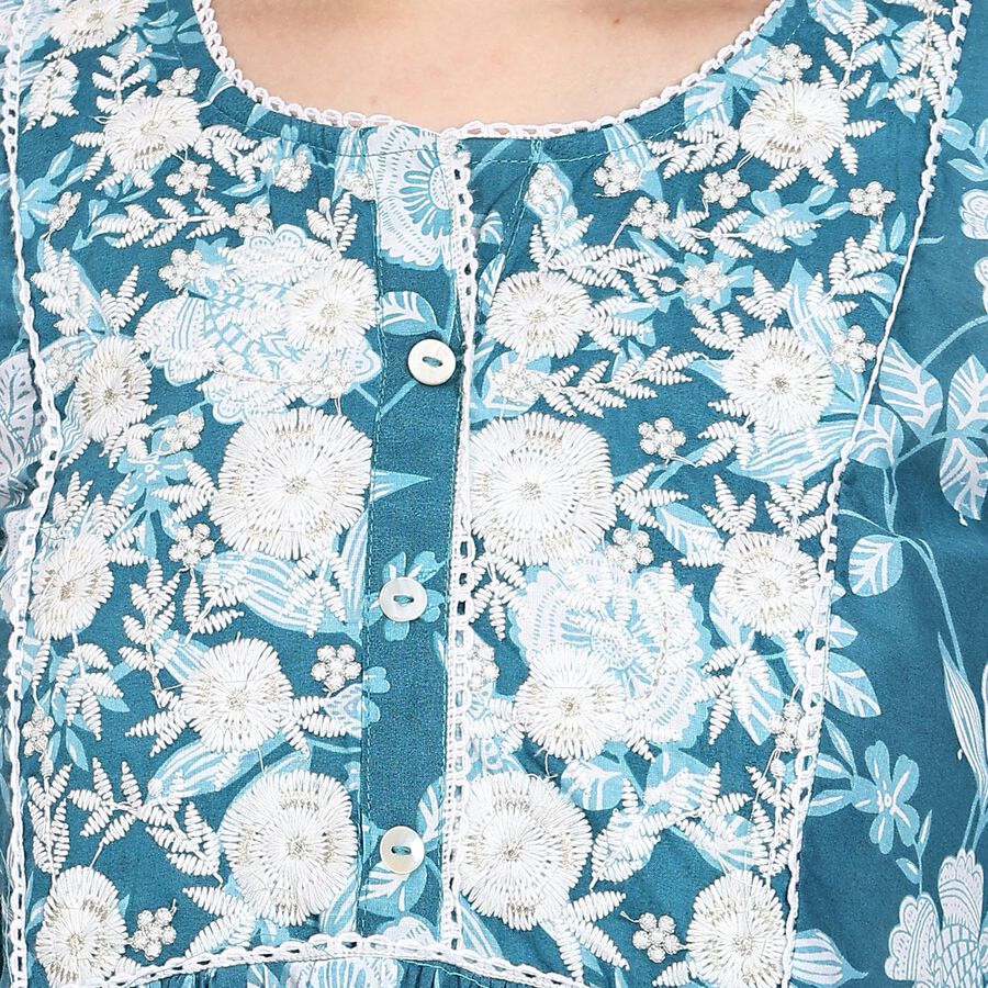 Ladies' 100% Cotton Kurta , Mid Blue, large image number null