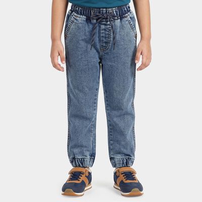 Boys' Light Blue Jogger Fit Washed Jeans