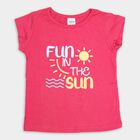 Girls' 100% Cotton T-Shirt , रानी (फ्यूशिया), small image number null