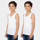 Boys White Round Neck Vest, सफ़ेद, small