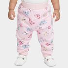 Infants Pink Regular-fit Butterfly Printed Pyjama, हल्का गुलाबी, small