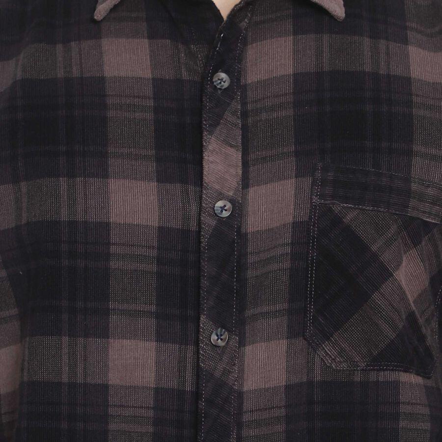 Cotton Checks Casual Shirt, Brown, large image number null