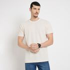 Men's Round Neck Half Sleeves T-Shirt , गहरा पीला, small