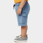 Infants' Navy Blue Regular Fit Solid Half Pant, Light Blue, small