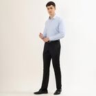 Men's Jet Black Slim Fit Formal Trousers, काला, small image number null