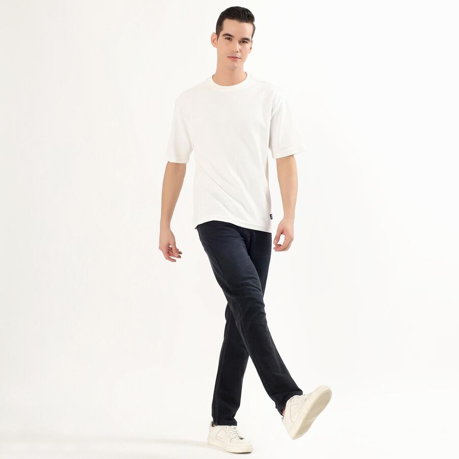 Men's Deep Charcoal Black Slim Fit Jeans, गहरा नीला, large image number null