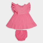 Infant Girls' 100% Cotton Frock , गुलाबी, small image number null
