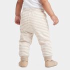 Infants Beige Jogger Fit Striped Pyjama, गहरा पीला, small