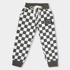 Kids' Dark Olive Green And White Checkered Cotton Blend Pyjama, Olive, small image number null