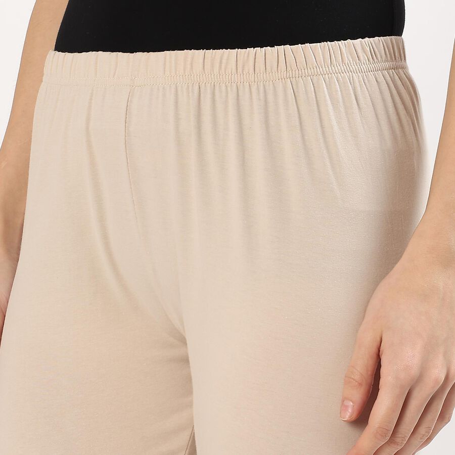 Women's Beige Cotton Blend Stretchable Churidar, Beige, large