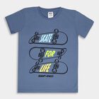 Boys Round Neck T-Shirt, Mid Blue, small image number null