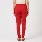 Women's Red Cotton Blend Elastic Waist Slim Fit Churidar, लाल, small