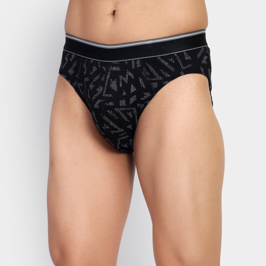 Men's 100% Cotton Briefs , Black, large