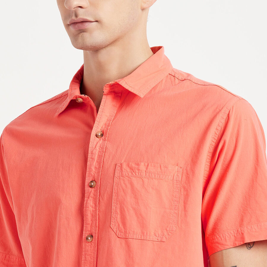 Cotton Solid Casual Shirt, Coral, large image number null