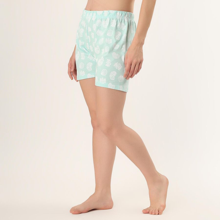 Women's Green Regular Fit Drawstring Shorts, हल्का हरा, large