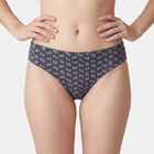 Women's Navy Blue Regular Fit Printed Panty, Mid Blue, small