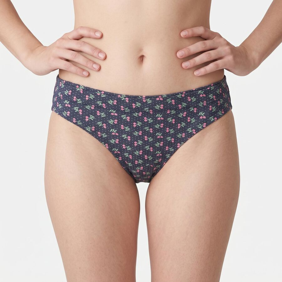 Women's Navy Blue Regular Fit Printed Panty, Mid Blue, large