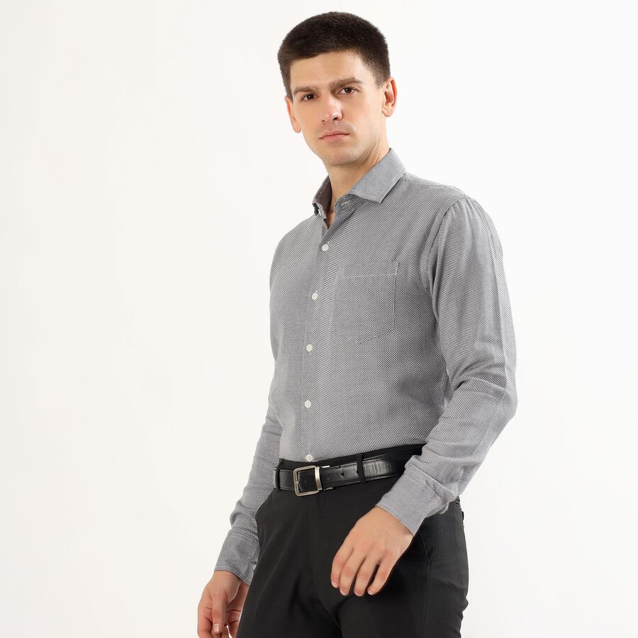 Men's Light Grey Cotton Classic Formal Shirt, हल्का ग्रे, large image number null