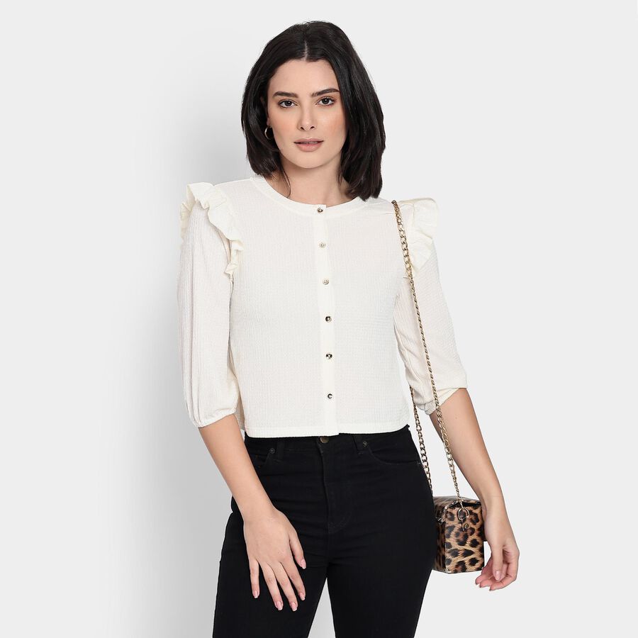 Ladies'  Crop  Top, Off White, large image number null