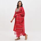 Women's Rich Crimson Embroidered Ethnic Set, Fuchsia, small image number null