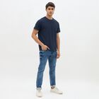 Men's Deep Midnight Navy Blue Cotton Round Neck Casual T-Shirt, Navy Blue, small image number null