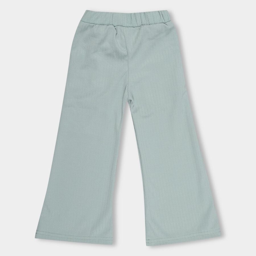 Girls' Light Sage Green Wide-Leg Pull-Up Trousers, Light Green, large image number null