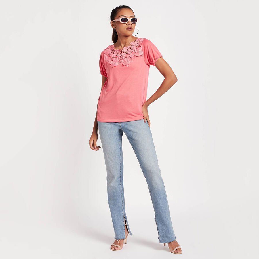Embellished Top, Coral, large image number null