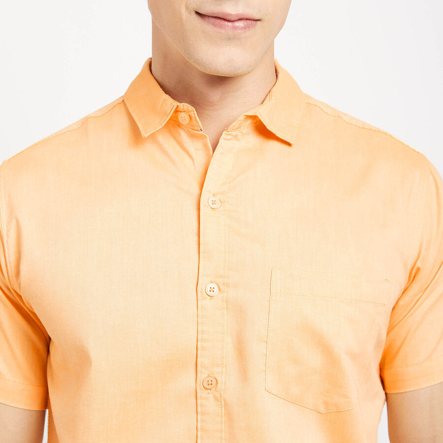 Solid Casual Shirt, Yellow, large image number null
