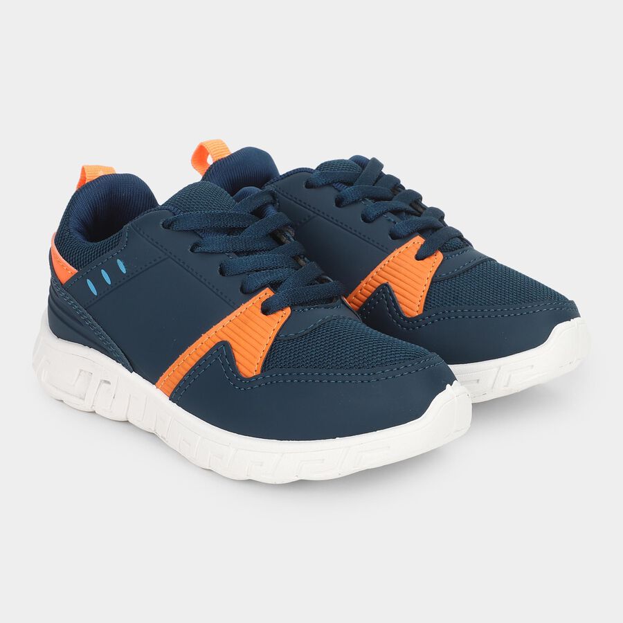 Boys' Lace Up Shoes, Blue, large image number null