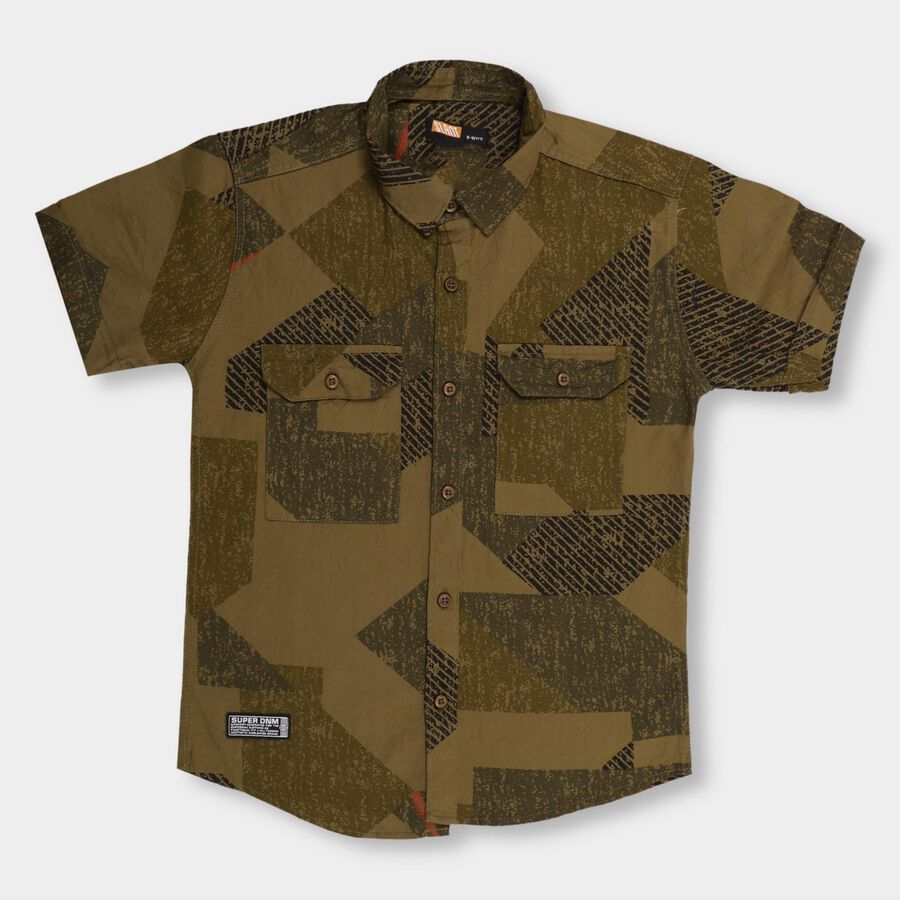 Boys' 100% Cotton Casual Shirt , ओलिव, large image number null
