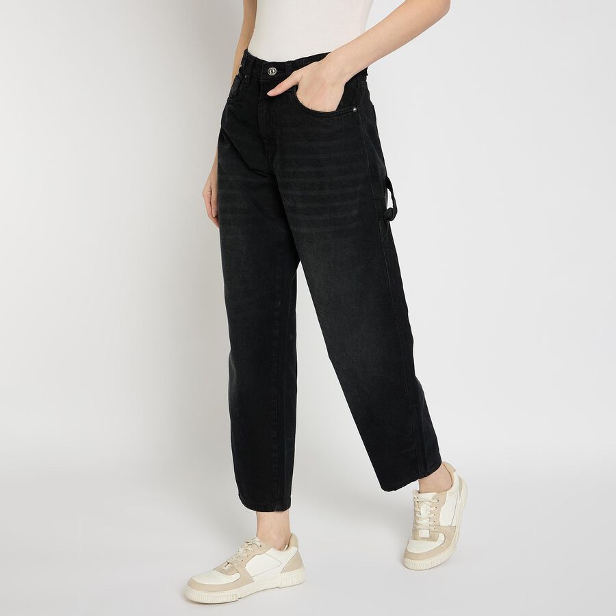 Ladies' 100% Cotton Jeans , Black, large image number null