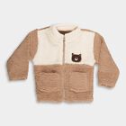Infants' Beige and Cream High Neck Full Sleeve Sweatshirt, गहरा पीला, small image number null