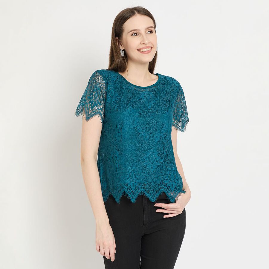 Ladies' Top, Teal Blue, large image number null