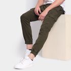 Men's Slim Fit Casual Trousers, Olive, small image number null
