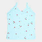 Girls Cotton Solid Vest, Aqua, small image number null