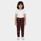 Girls Wine Straight Fit Heart Printed Pyjama, वाइन, small