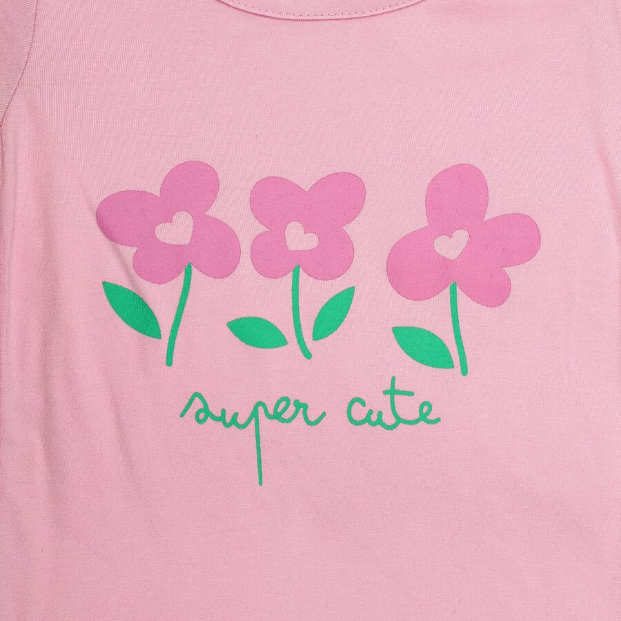 Girls Lilac Round Neck Casual Top And Capri Set, लाइलेक, large