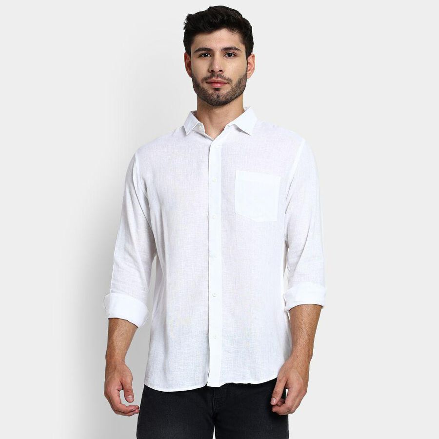 Men's 100% Cotton Casual Shirt , White, large image number null