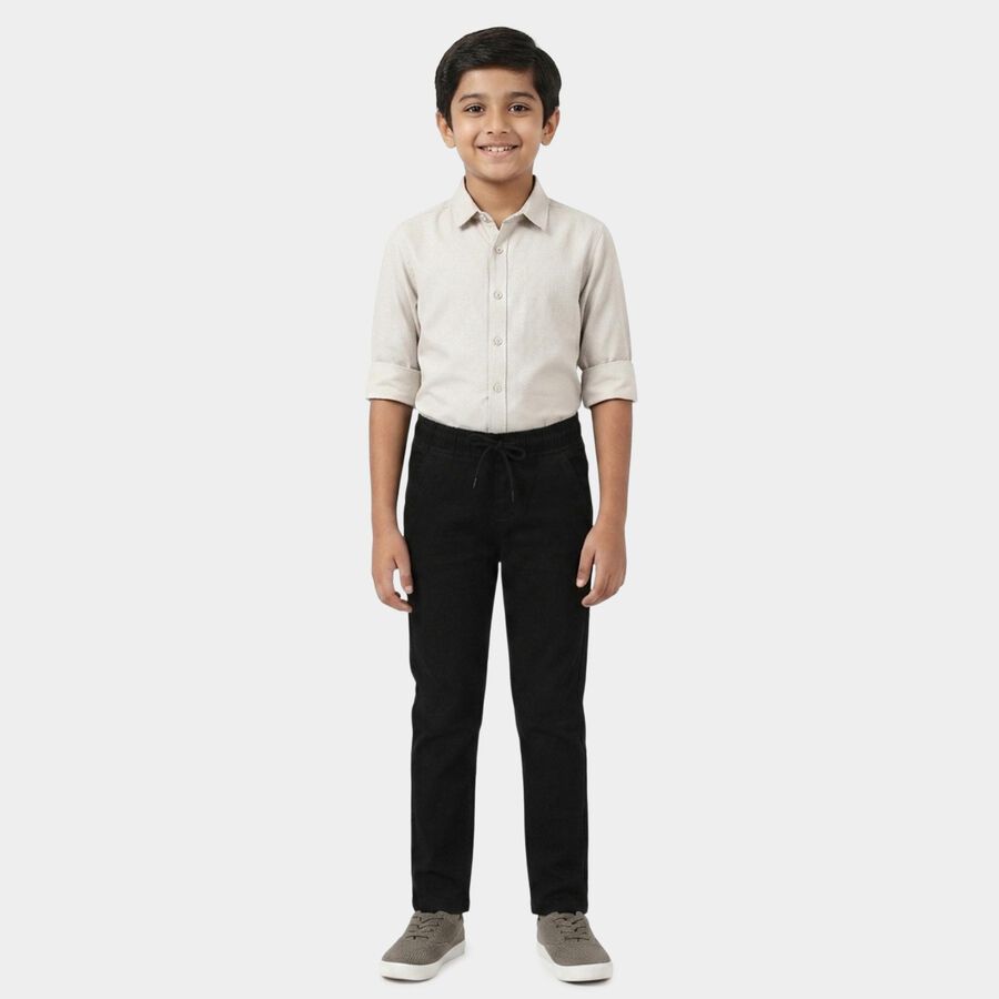 Boys Black Regular Fit Classic Jeans, काला, large