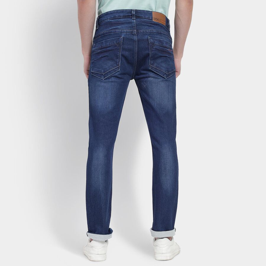 Men's Slim Fit Jeans, मध्यम नीला, large image number null