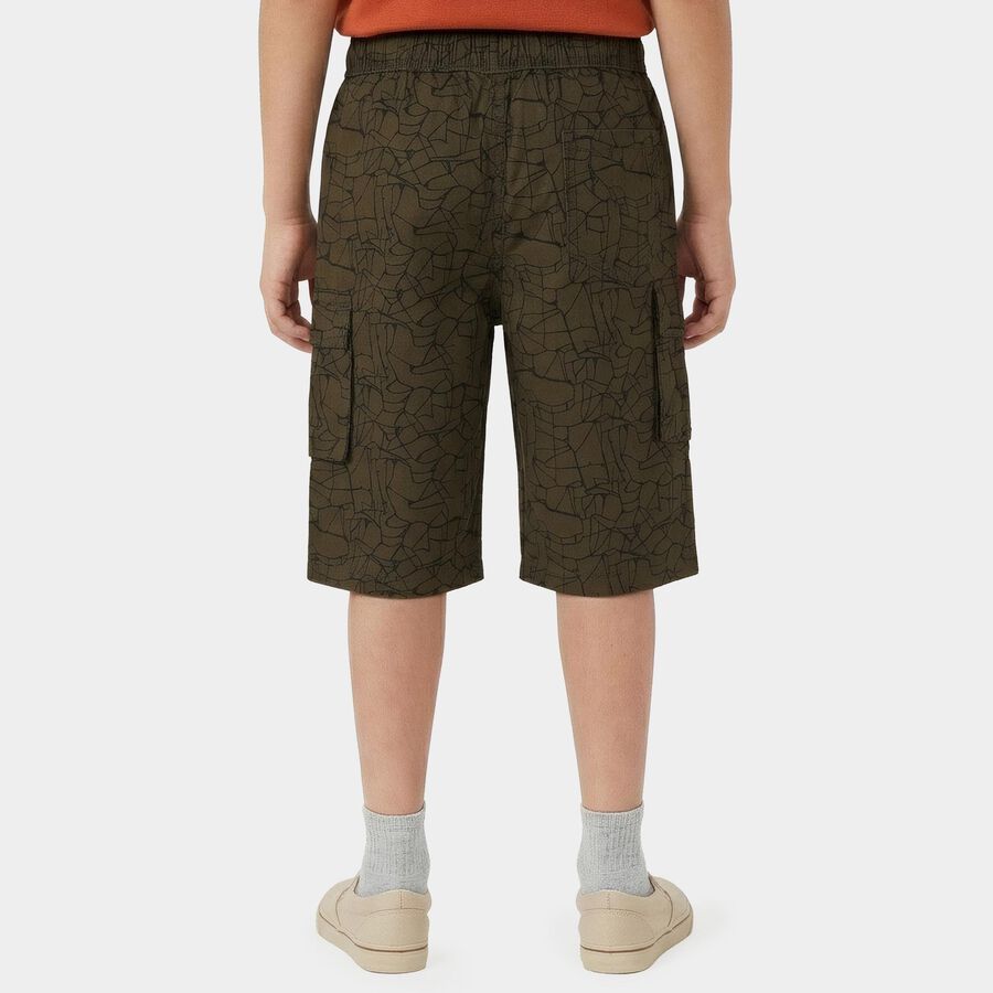 Boys' Olive Relaxed Fit Cotton Jamaican Shorts, Olive, large