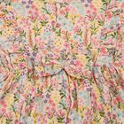 Girls' Pink Floral Printed Fit and Flare Frock, Light Pink, small