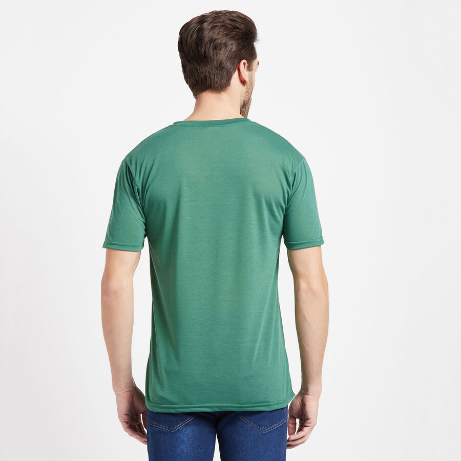 Round Neck T-Shirt, Dark Green, large image number null
