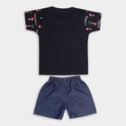 Infant Boys' 100% Cotton Baba Suit, नेवी ब्लू, small