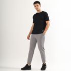 Men's Jet Black Crew Neck Athleisure T-Shirt, Black, small image number null